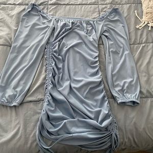 Blue off the shoulder dress